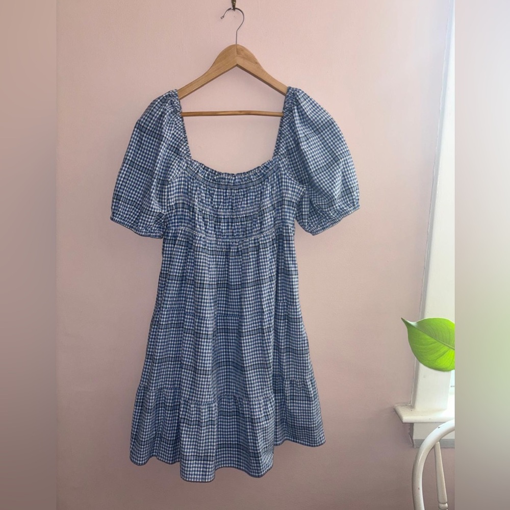 Ever New Blue Gingham mini dress (pockets!)